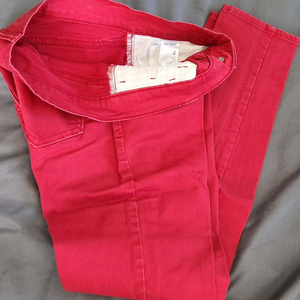 Old Navy size 4 red pixie jeans